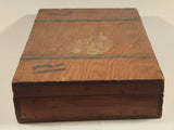Antique Wood Storage Box with Brass Banding