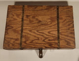 Antique Wood Storage Box with Brass Banding