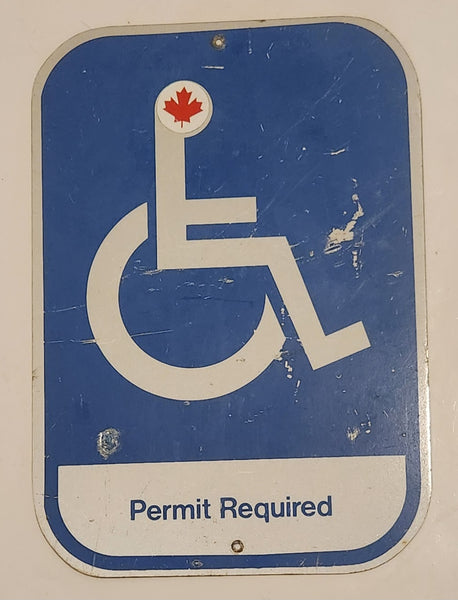 Disabled Persons Parking Permit Required 9 5/8" x 13 5/8" Blue Metal Parking Lot Sign