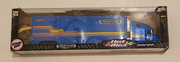 2002 Jada Toys Hot Rigz Freightliner Columbia 120 Blue 1:32 Scale Die Cast Toy Car Vehicle with Box