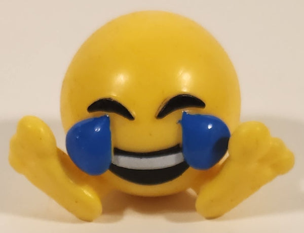2016 Fun 2 Play Crying Tears of Joy Yellow Emoji 1 3/8" Squishy Emoji Figure Pencil Topper