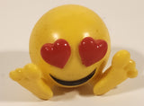2016 Fun 2 Play Smiling Face with Heart Eyes Yellow Emoji 1 3/8" Squishy Emoji Figure Pencil Topper