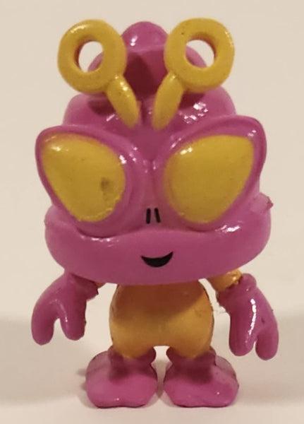 Bug Like Alien 1 1/2" Pink and Yellow Squishy Rubber Toy Figure