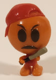 2016 Fun 2 Play Angry Billy AKA Pooling Face Emoji with Baseball Bat and Red Hat 1 1/4" Emoji PVC Toy Figure