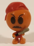 2016 Fun 2 Play Angry Billy AKA Pooling Face Emoji with Baseball Bat and Red Hat 1 1/4" Emoji PVC Toy Figure