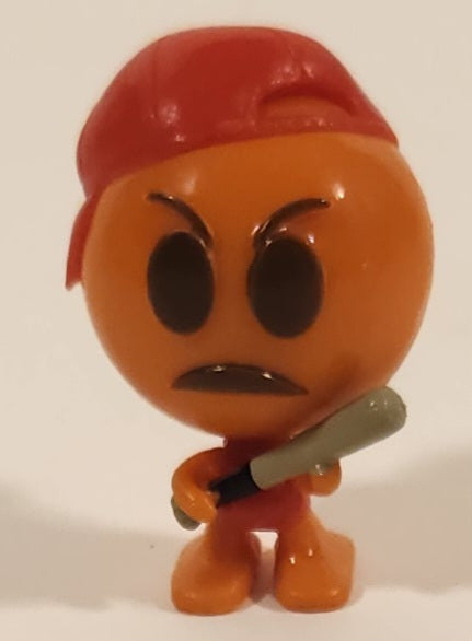 2016 Fun 2 Play Angry Billy AKA Pooling Face Emoji with Baseball Bat and Red Hat 1 1/4" Emoji PVC Toy Figure