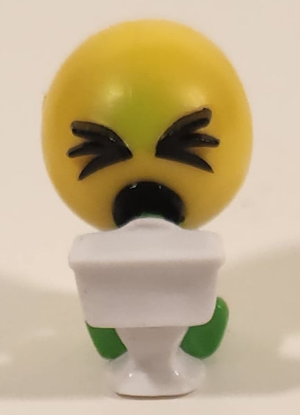 2016 Fun 2 Play Emoji Puking in Toilet 1 1/4" Emoji PVC Toy Figure