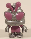 Bug Like Alien 1 1/2" Silver and Pink Squishy Rubber Toy Figure
