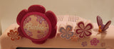 2007 Mattel Barbie Pink 13" CRT TV with Flowers and Butterflies Model BAR322