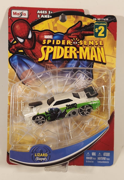 2011 Maisto Marvel Spider Sense Spider-Man Lizard Slayer White Green Die Cast Toy Superhero Car Vehicle New in Package