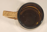 Vintage Here's To Your Health Around The World Brown Amber Glass Beer Mug with Wood Handle