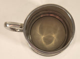 Vintage Fine British Pewter Sheffield England The Rose & Crowns Edmonton's Original English Pub Dan C. Metal Beer Mug Cup with Glass Bottom
