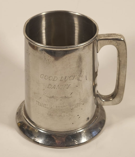 Vintage 1974 Marlboro Pewter Canada Travel Alberta Staff Metal Beer Mug Cup (Missing the Clear Bottom)