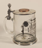Rare Rastal Molson 1786-1986 200th Annivesary Founder John Molson Clear Glass Beer Mug with Metal Lid
