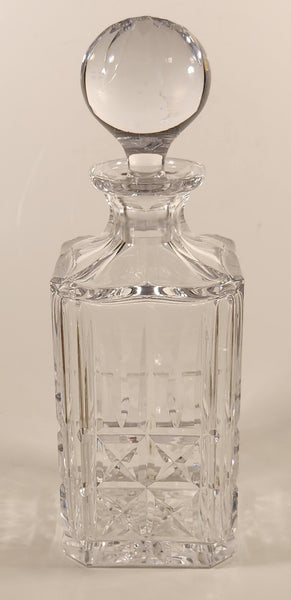 Antique Traditional Cut Glass Heavy Whiskey Bourbon Decanter Bottle