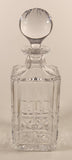 Antique Traditional Cut Glass Heavy Whiskey Bourbon Decanter Bottle