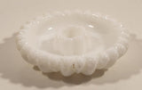 Vintage Hazel Atlas Flower Pattern White Milk Glass Candle Stick Holder