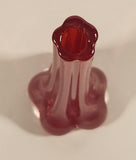 Vintage Murano Clear and Blood Red Art Glass 10" Bud Vase