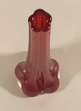 Vintage Murano Clear and Blood Red Art Glass 10" Bud Vase