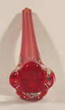Vintage Murano Clear and Blood Red Art Glass 10" Bud Vase
