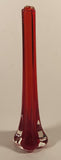 Vintage Murano Clear and Blood Red Art Glass 10" Bud Vase