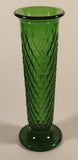 Vintage EO Brody Co. 919 U.S.A. Green Diamond Pattern 8" Glass Bud Vase