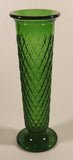 Vintage EO Brody Co. 919 U.S.A. Green Diamond Pattern 8" Glass Bud Vase