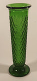 Vintage EO Brody Co. 919 U.S.A. Green Diamond Pattern 8" Glass Bud Vase