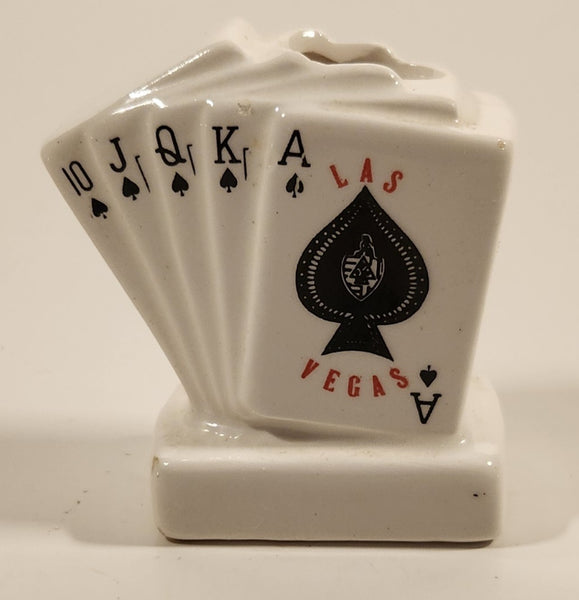 1990s Las Vegas Spades Royal Flush Playing Cards Shaped Ceramic Toothpick Holder