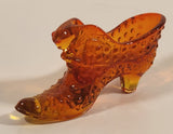 Vintage Fenton Red and Orange Lions Head High Heel Shoe Art Glass Ornament