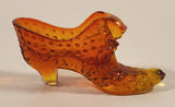 Vintage Fenton Red and Orange Lions Head High Heel Shoe Art Glass Ornament