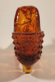 Vintage Fenton Red and Orange Lions Head High Heel Shoe Art Glass Ornament