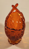 Vintage Fenton Daisy and Button Amberina Red Orange Split Branches Basket Style Glass Candy Dish