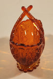 Vintage Fenton Daisy and Button Amberina Red Orange Split Branches Basket Style Glass Candy Dish