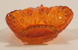 Vintage Fenton Daisy and Button Amberina Red Orange Split Branches Basket Style Glass Candy Dish