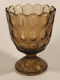 Vintage EO Brody Co M4200 Cleveland Ohio U.S.A. 6" Thumbprint Light Brown Glass Pedestal Compote Candy Dish