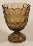 Vintage EO Brody Co M4200 Cleveland Ohio U.S.A. 6" Thumbprint Light Brown Glass Pedestal Compote Candy Dish