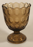 Vintage EO Brody Co M4200 Cleveland Ohio U.S.A. 6" Thumbprint Light Brown Glass Pedestal Compote Candy Dish