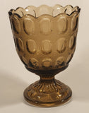 Vintage EO Brody Co M4200 Cleveland Ohio U.S.A. 6" Thumbprint Light Brown Glass Pedestal Compote Candy Dish