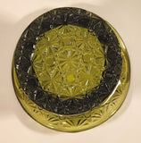 Vintage Fenton LG Wright Daisy & Button Avocado Green Glass Top Hat Vase