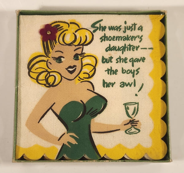 Vintage 1951 Monogram of California Giftcraft Nap Grins 12 Napkins With A Sense of Humor New In Box