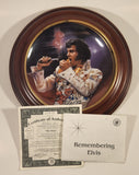 1995 Bradford Exchange Elvis Presley The King Collector Plate in Wood Frame with Certificate