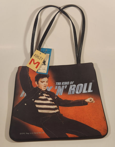 Ashley M. Elvis Presley Enterprise Elvis Presley The King of Rock 'n' Roll Tote Bag Purse with Rhinestone Decorations New with Tags