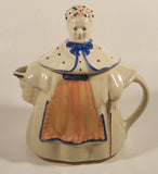 Vintage 1940s Granny Ann USA White and Blue Grandma Tea Pot with Lid