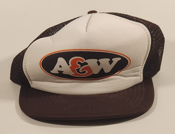 Vintage Wilson A & W Mesh Trucker Hat Snapback Baseball Cap Hat Size M/L Broken Snapback