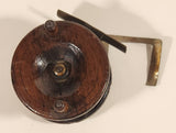 Antique Mahogany Wood & Brass Spinning Fishing Reel