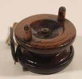 Antique Mahogany Wood & Brass Spinning Fishing Reel