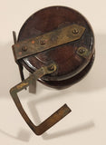 Antique Mahogany Wood & Brass Spinning Fishing Reel
