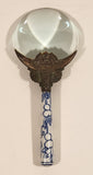 Antique Blue and White Porcelain Handle Brass Loupe Magnifying Glass