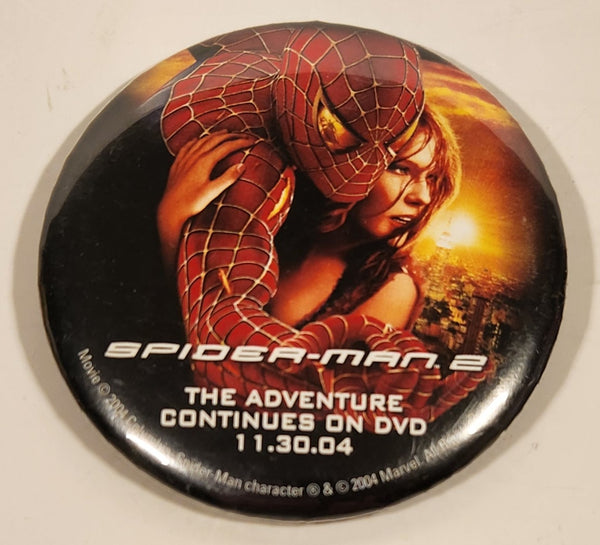 2004 Columbia Spider-Man 2 The Adventure Continues on DVD 3" Button Pin
